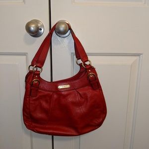 COACH Soho Leather Hobo Shoulder Bag F19453 in Red